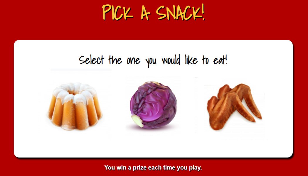 Pick a snack in Hungry For Hits